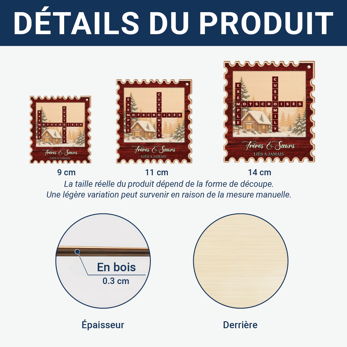 Fr_res_S_urs_Unis_Pour_Toujours_Timbre Poste_ _Cadeau_Personnalis_D_coration_En_Bois_Pour_Fr_res_S_urs3