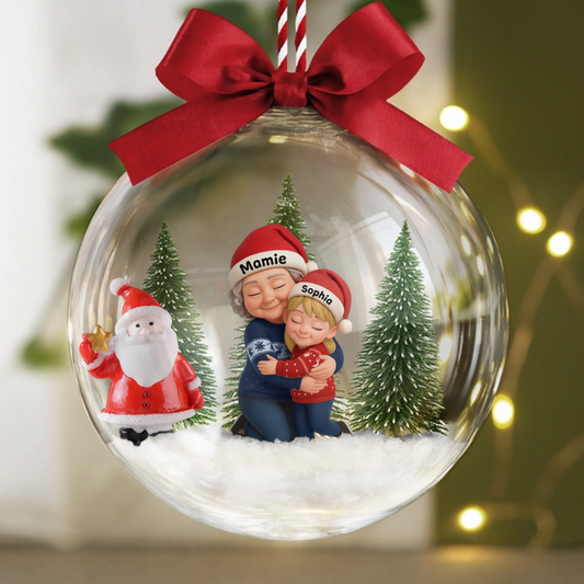 Grand MereCalinantSesPetits Enfants_CadeauPersonnaliseBouleDeNoelPourMamie