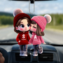 JoliCoupleCartoonEnPromenadePersonnalise_CadeauPersonnaliseOrnementASuspendrePourCouples_2