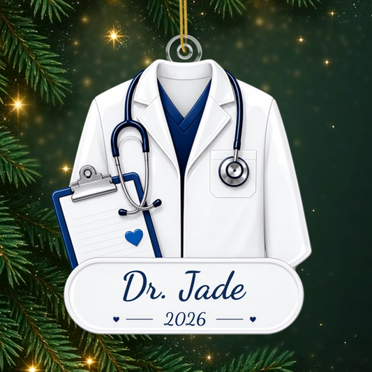 Medecin CadeauPersonnalise_OrnementDeNoelEnAcryliquePourMedecins7