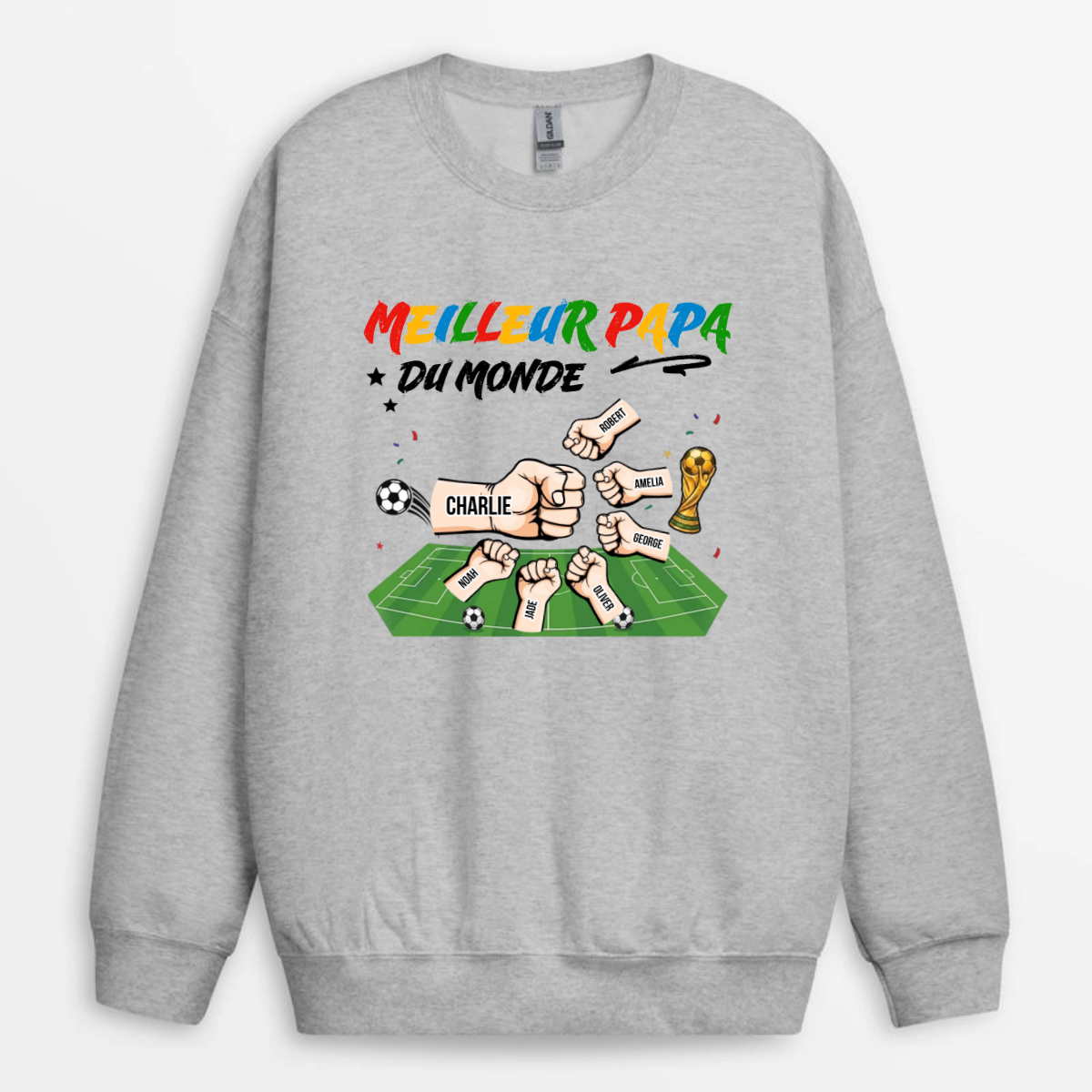 Meilleur_Papa_Du_Monde_Fan_De_Football_Avec_Prenoms_Des_Enfants_Custom_ _Cadeau_Personnalise_T Shirt_Pour_Papa_Et_Grand Pere_5