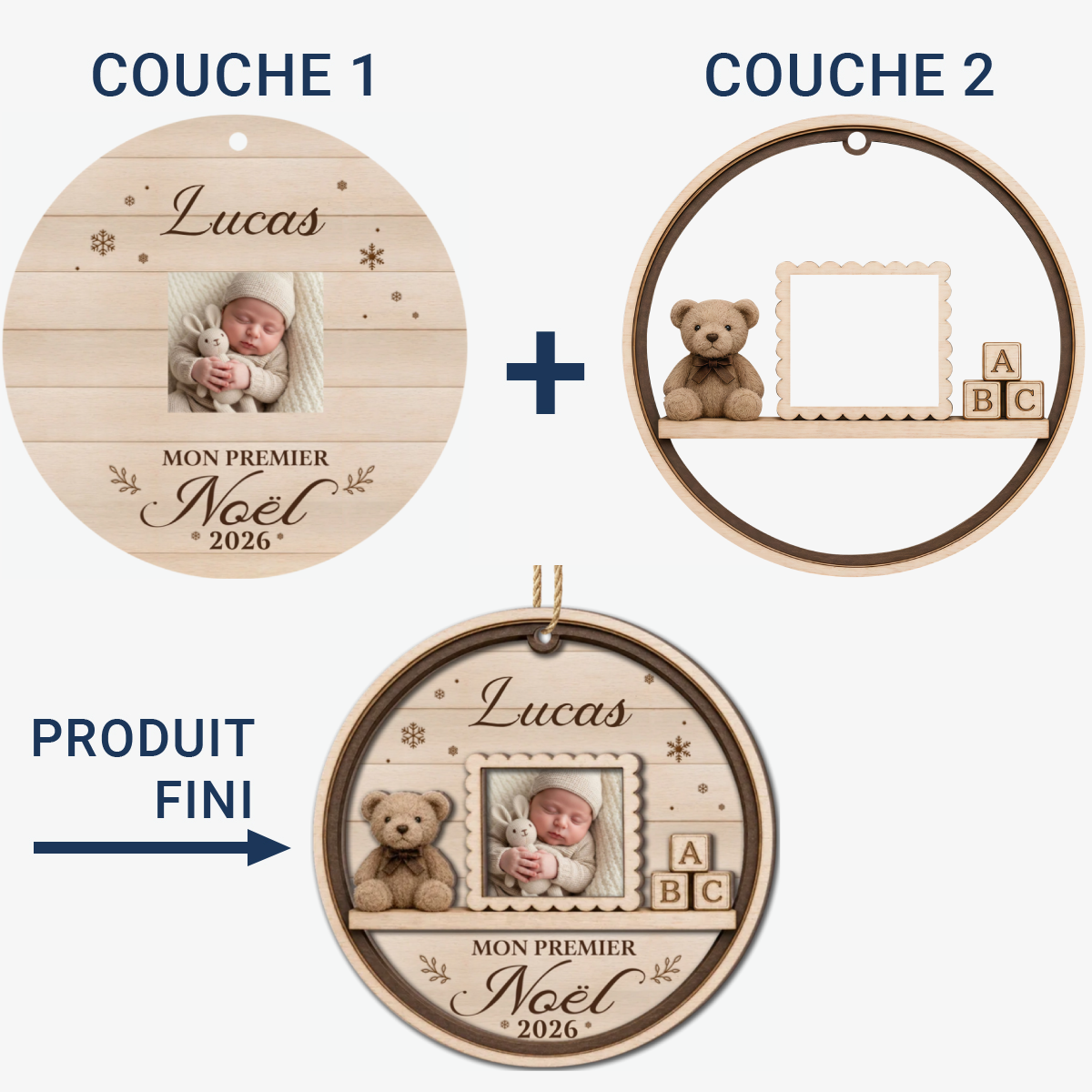 MonPremierNoelAvecPhoto_CadeauPersonnaliseOrnementEnBoisA2CouchesPourBebe_4