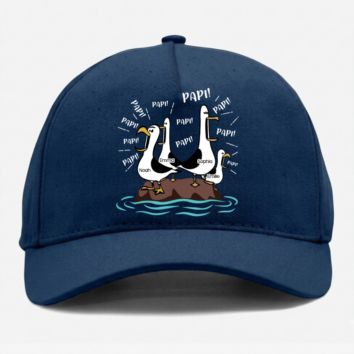 MouettePapaPapaPapa CadeauFeteDesPeresHumour CadeauPersonnaliseCasquettePourPapa_1