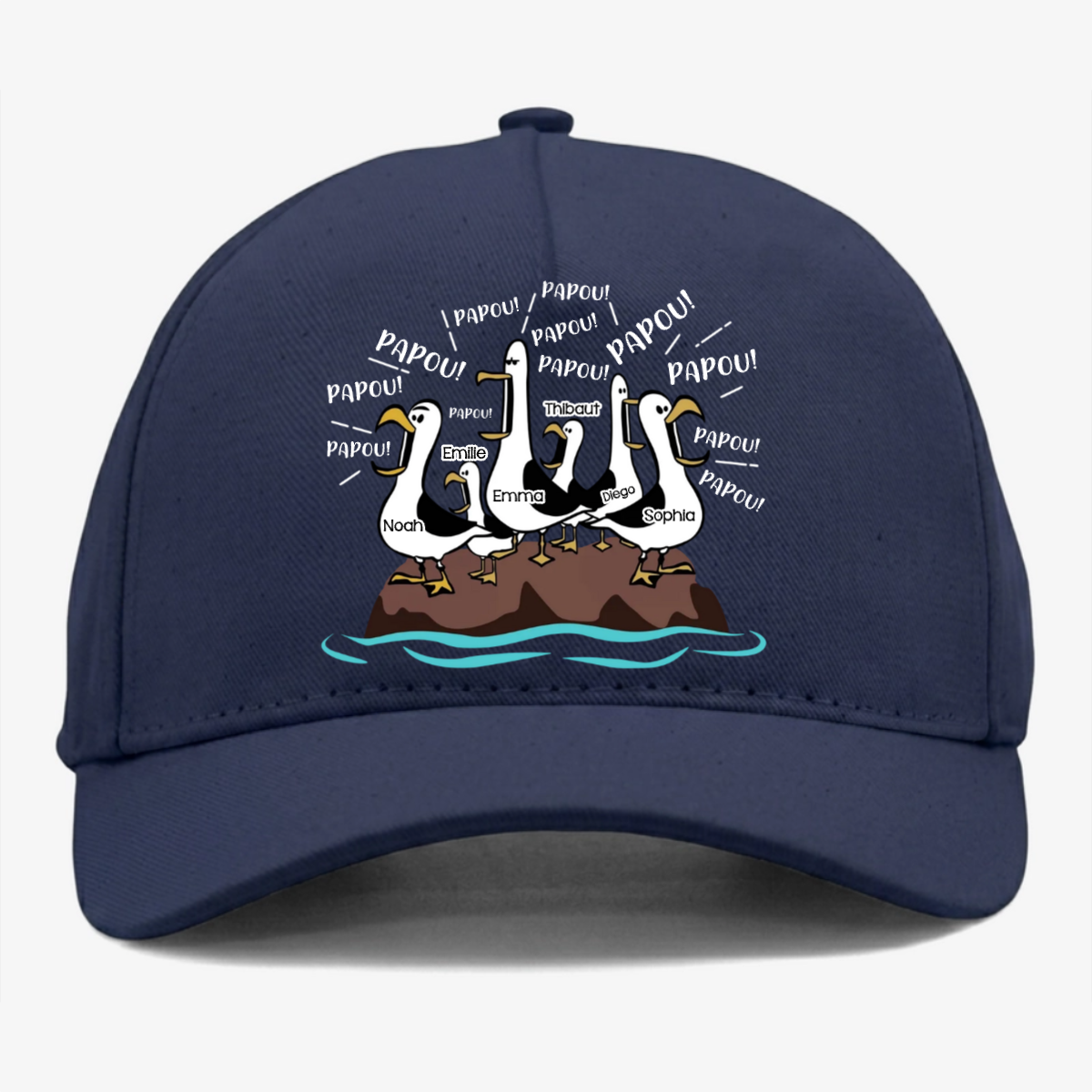 MouettePapaPapaPapa CadeauFeteDesPeresHumour CadeauPersonnaliseCasquettePourPapa_2