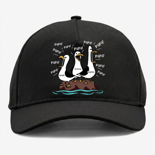 MouettePapaPapaPapa CadeauFeteDesPeresHumour CadeauPersonnaliseCasquettePourPapa_3