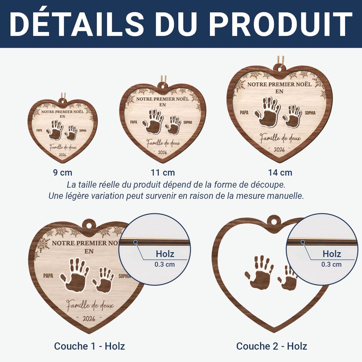 NotrePremierNoelEnFamille_CadeauPersonnaliseOrnementEnBoisA2CouchesPourLaFamille_3