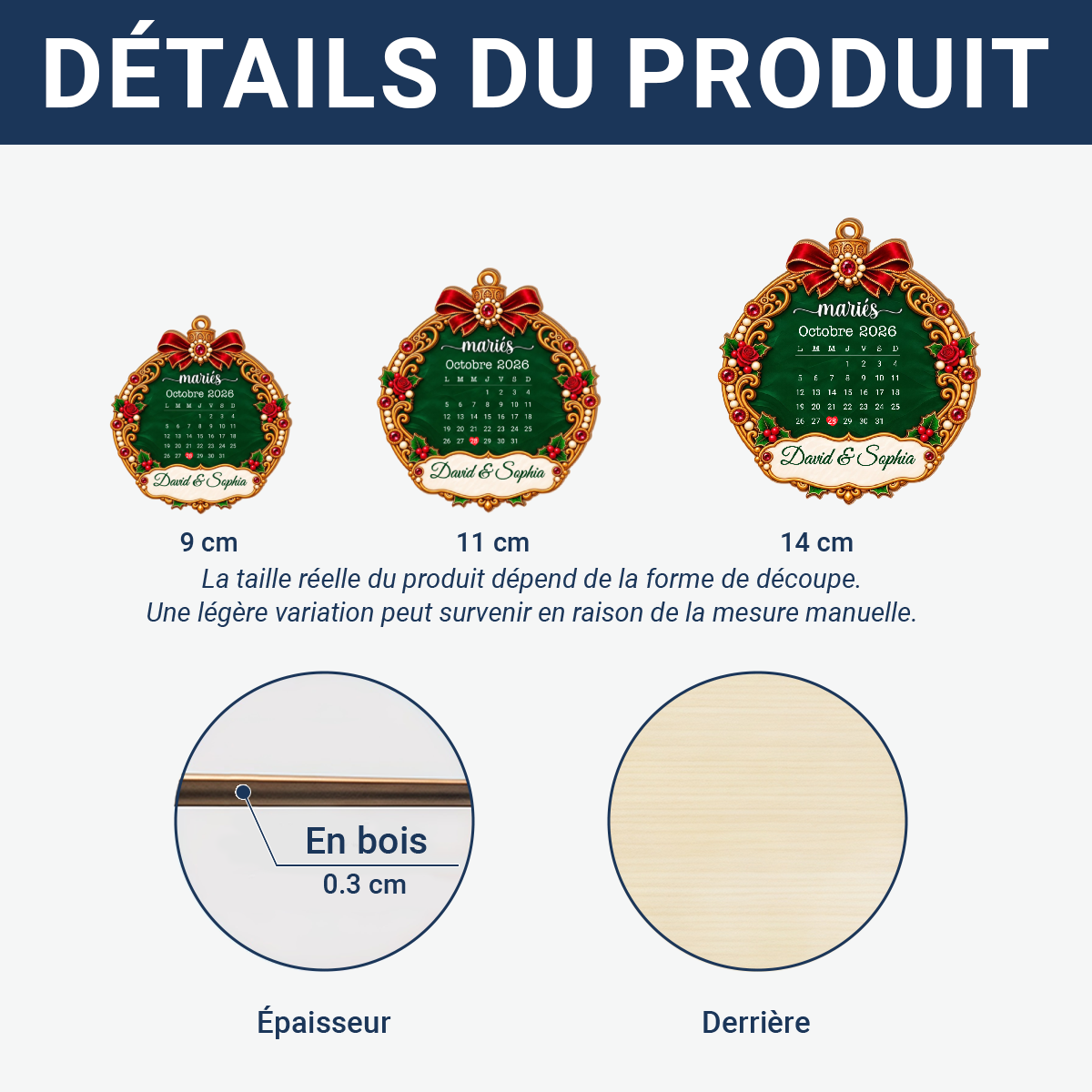 Notre_Date_De_Mariage_ _Cadeau_Personnalis_Ornement_En_Bois_1_Couche_Pour_Couples_Mari_s_10