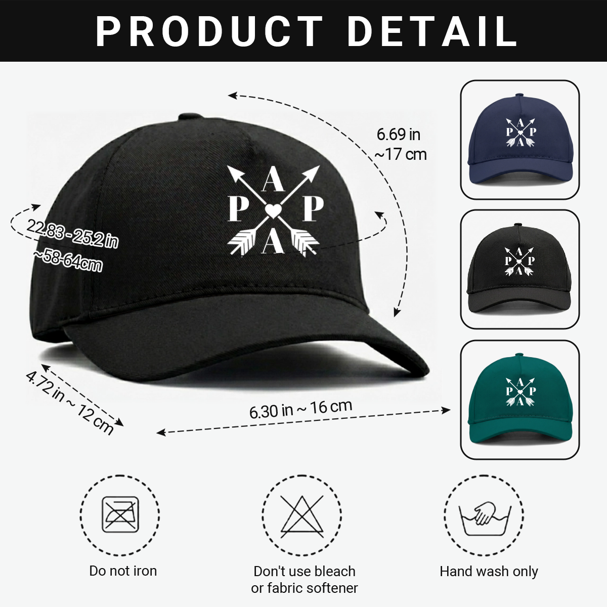 Papa_Arrow_Heart_Custom_Personalised_Gift_Cap_For_Dad_And_Grandad_2_2
