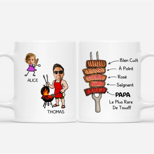 Papa_BBQ_Le_Plus_Rare_Avec_Photos_Des_Enfants_Custom_ _Cadeau_Personnalise_Mug_Pour_Papa_Et_Grand Pere_1