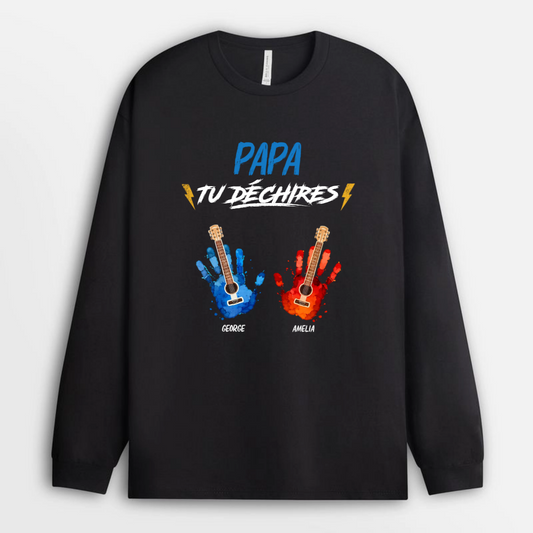 Papa_Tu_Dechire_Avec_Prenoms_Des_Enfants_Personnalises_ _Cadeau_Personnalise_T Shirt_Pour_Papa_Et_Grand Pere_2_f4ef5ed2 9e5a 4c3f 9975 7eab13a4c929