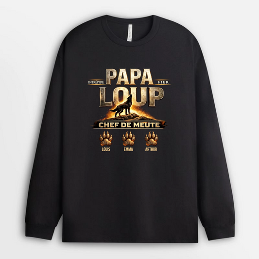 Papa_Wolf_Avec_Prenoms_Des_Enfants_ _Cadeau_Personnalise_T Shirt_Pour_Papa_Et_Grand Pere_2