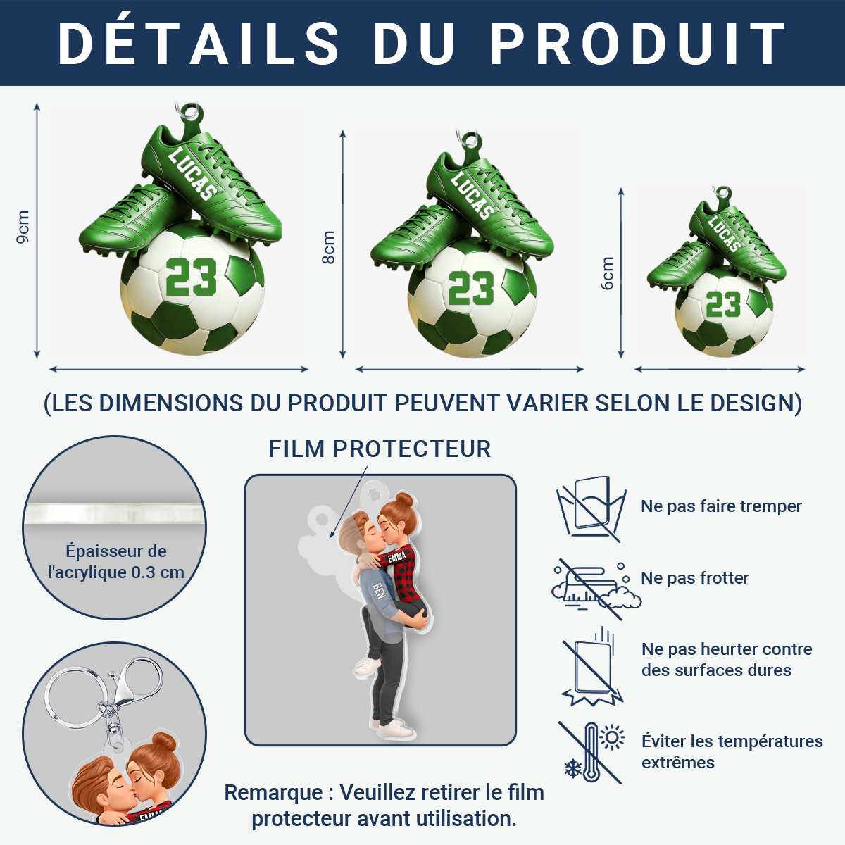 Passionn_De_Football_Cadeau_Personnalis_Porte Cl_s_En_Acrylique_Pour_Les_Fans_De_Football