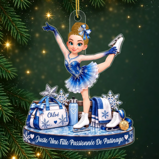 PassionneeDePatinageArtistique CadeauPersonnalise_OrnementDeNoelEnAcryliquePourFilles_Petites Filles7