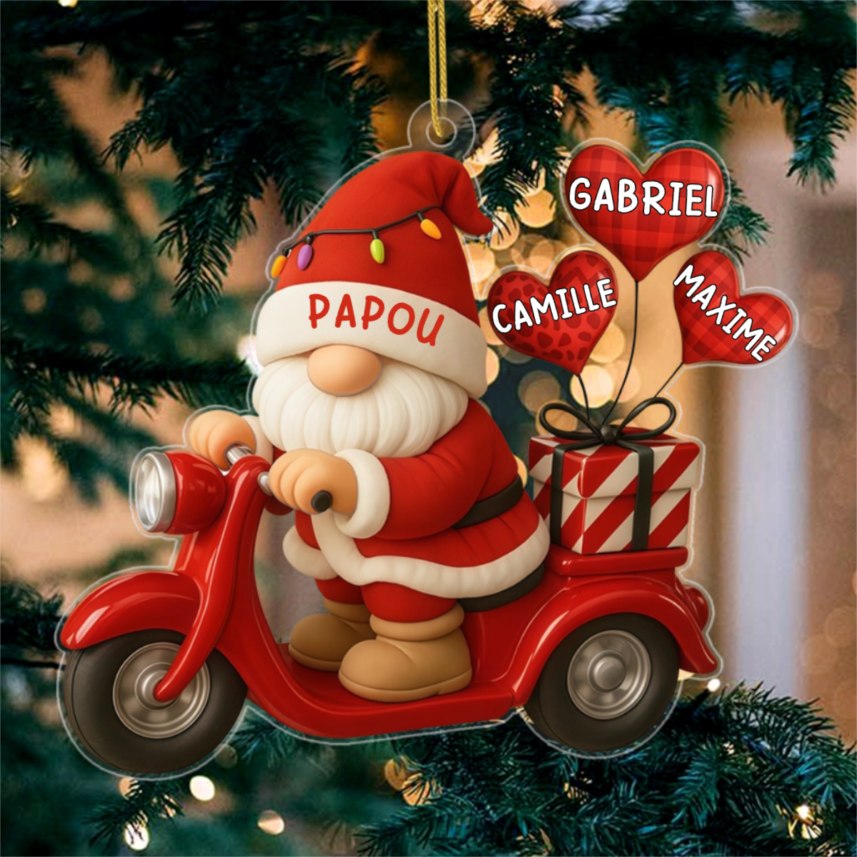 PereNoelEnScooter CadeauPersonnalise_OrnementDeNoelEnAcryliquePourPapou2