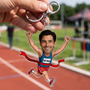 PhotoAthleteCourseAPiedPersonnalisee_CadeauPersonnalisePorte ClesEnAcryliquePourCoureurs_PassionnesDeSport_2
