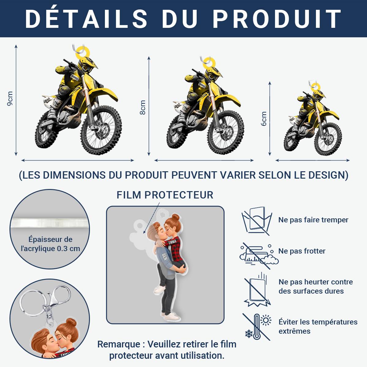 Pilote_De_Motocross_ _Cadeau_Personnalis_Porte Cl_s_En_Acrylique_Pour_Pilotes_De_Motocross