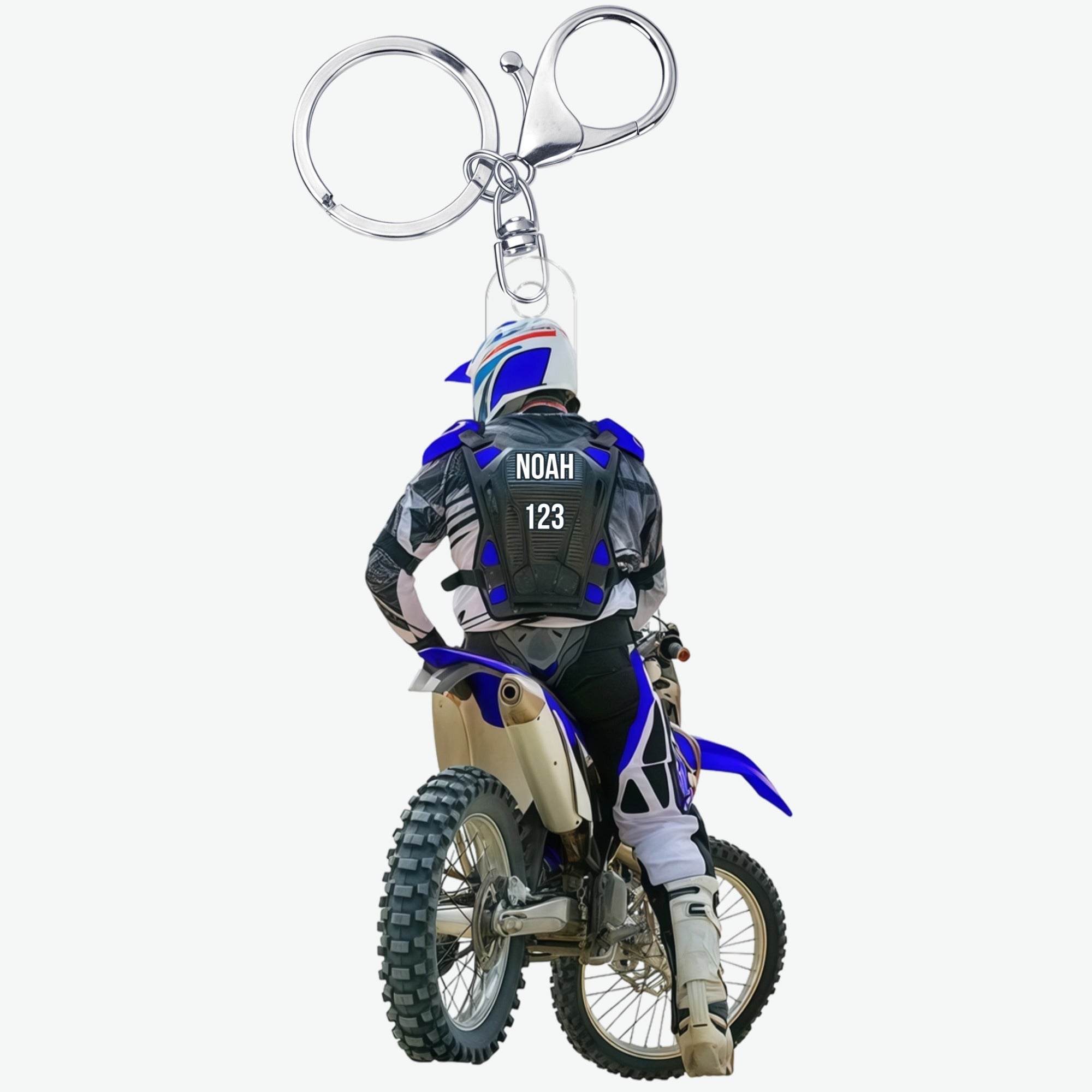 Pilote_De_Motocross_Avec_Nom_Num_ro_Personnalis_s_Cadeau_Personnalis_Porte Cl_s_En_Acrylique_Pour_Fans_De_Motocross