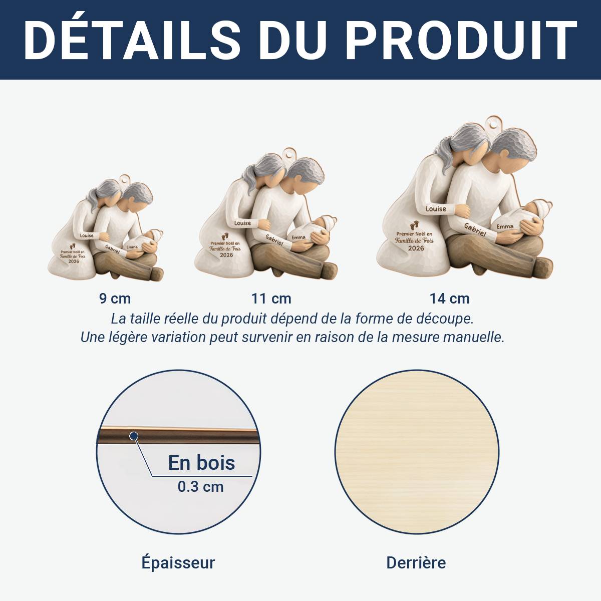 PremierNoelDeBebe CadeauPersonnalise_OrnementEnBoisA1CouchePourFamilles