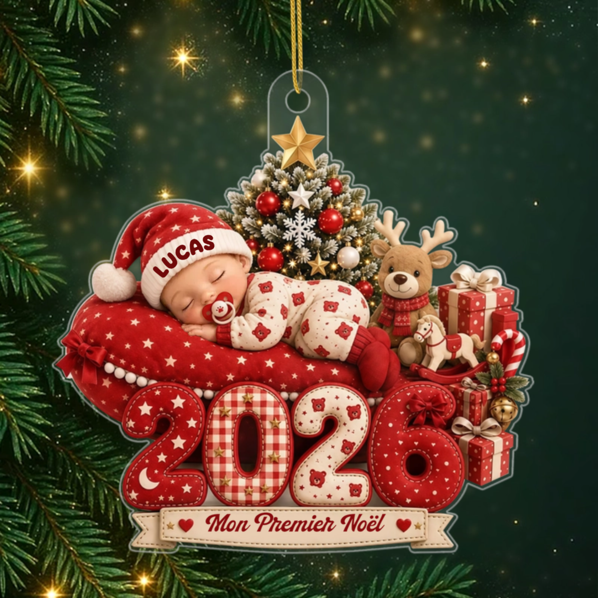PremierNoelDeBebe2026_CadeauPersonnalise OrnementEnAcryliquePourJeunesParents
