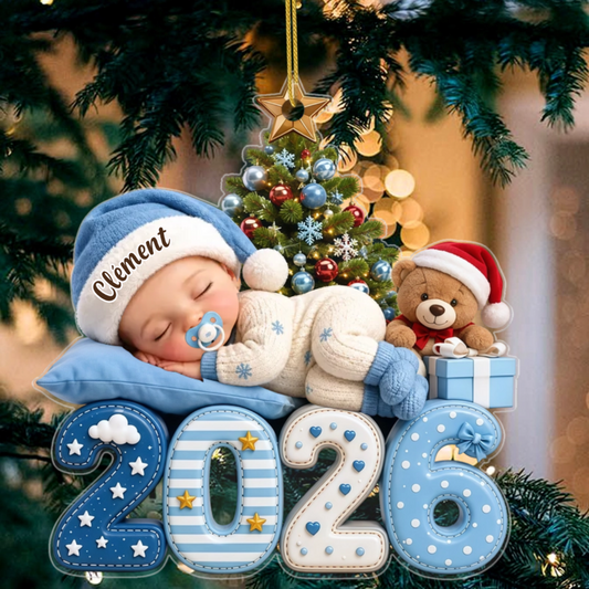 PremierNoeldeBebe_CadeauPersonnalise DecorationdeNoelenAcryliquepourNouveauxParents1